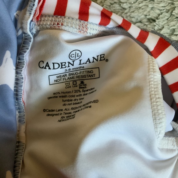 Caden Lane Blue and White Starry One Piece Swimsuit 3-6 months - Picture 3 of 3